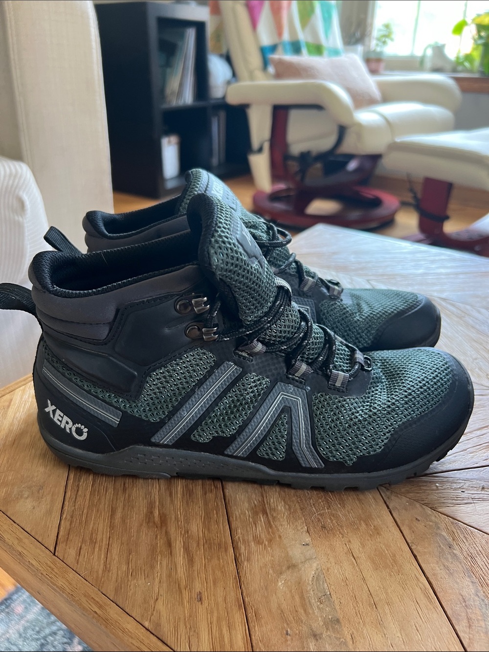 Xero Lightweight Lace-Up Boots in Olive Green for Women